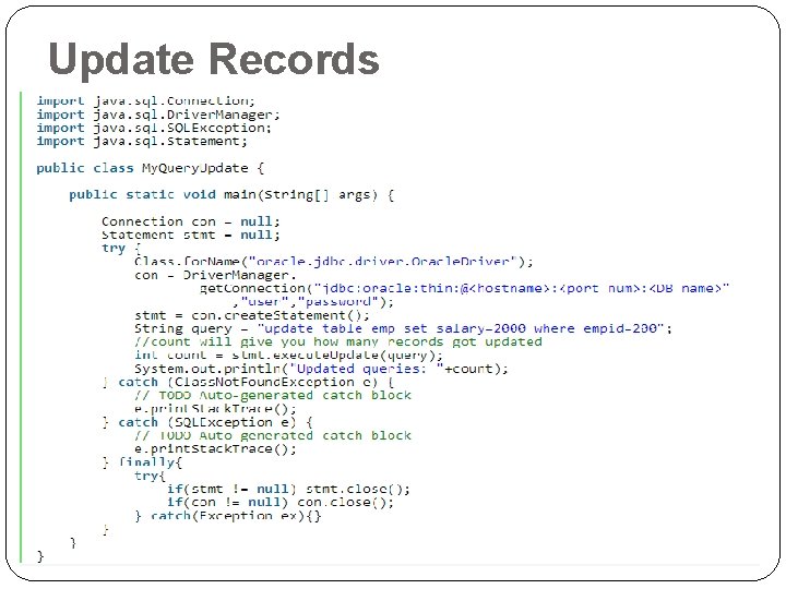 Update Records Update Records