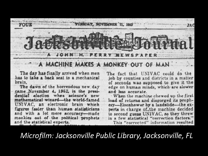 Microfilm: Jacksonville Public Library, Jacksonville, FL 