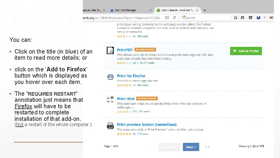 You can: ▪ Click on the title (in blue) of an item to read