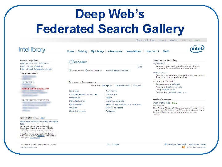 Deep Web’s Federated Search Gallery 