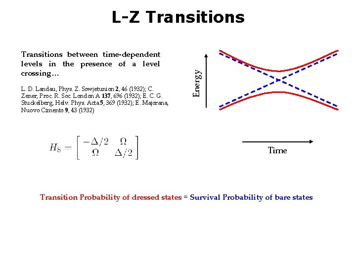 Transitions between time-dependent levels in the presence of a level crossing… L. D. Landau,