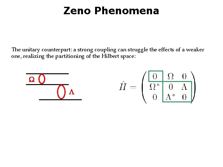 Zeno Phenomena The unitary counterpart: a strong coupling can struggle the effects of a