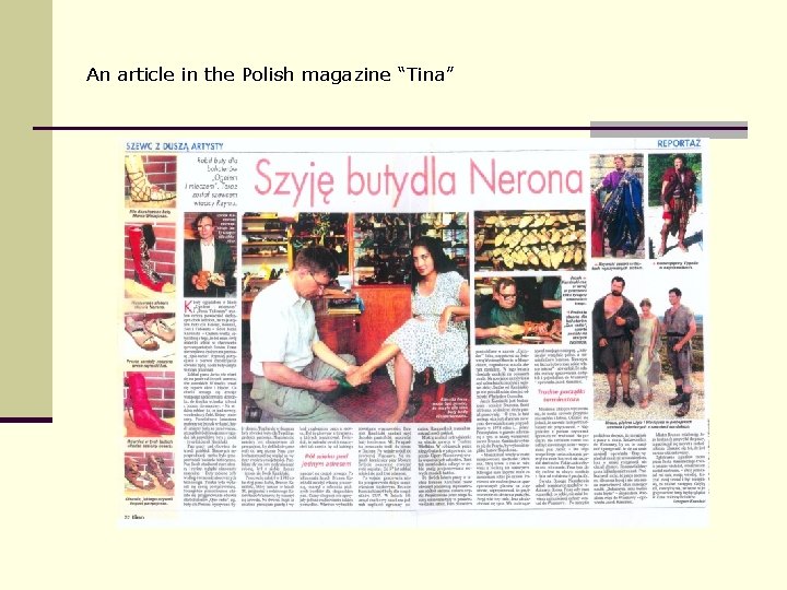 An article in the Polish magazine “Tina” 
