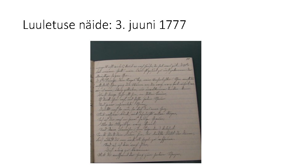 Luuletuse näide: 3. juuni 1777 