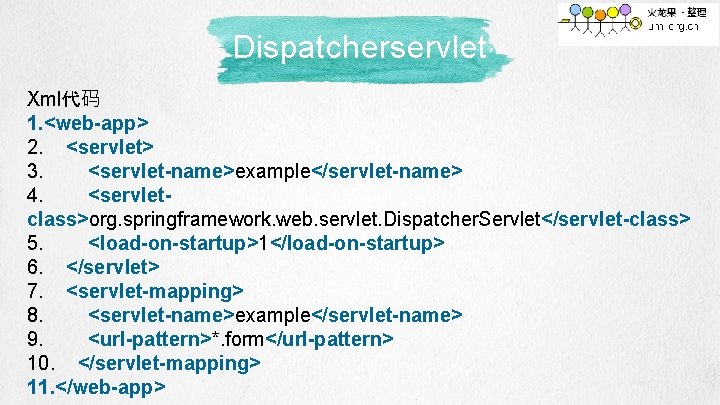 Dispatcherservlet Xml代码 1. <web-app> 2. <servlet> 3. <servlet-name>example</servlet-name> 4. <servletclass>org. springframework. web. servlet. Dispatcher.