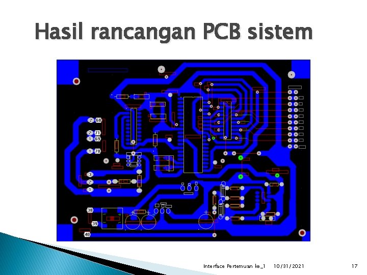 Hasil rancangan PCB sistem Interface Pertemuan ke_1 10/31/2021 17 
