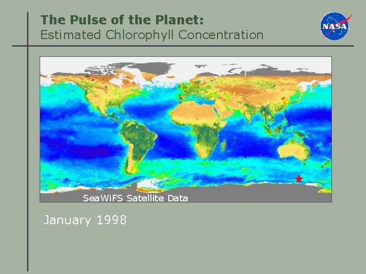 The Pulse of the Planet: Estimated Chlorophyll Concentration Sea. Wi. FS Satellite Data January