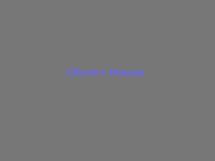 Affective Domain 