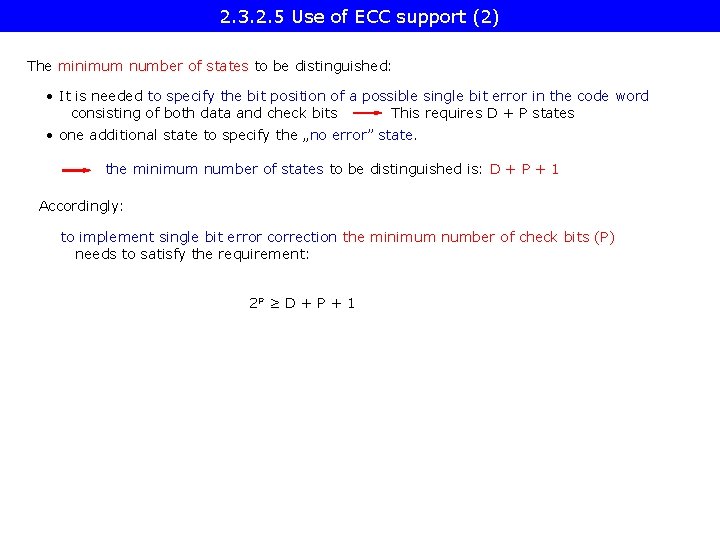 2. 3. 2. 5 Use of ECC support (2) The minimum number of states