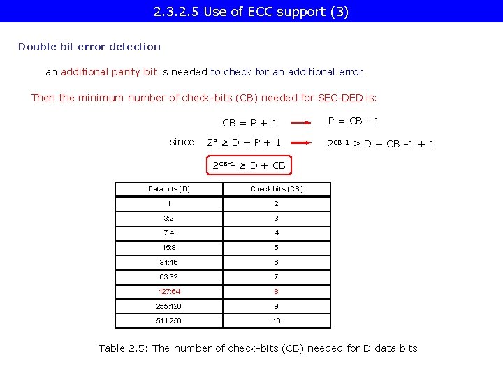 2. 3. 2. 5 Use of ECC support (3) Double bit error detection an