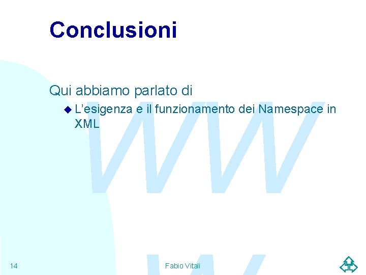 Conclusioni WW Qui abbiamo parlato di u L’esigenza e il funzionamento dei Namespace in