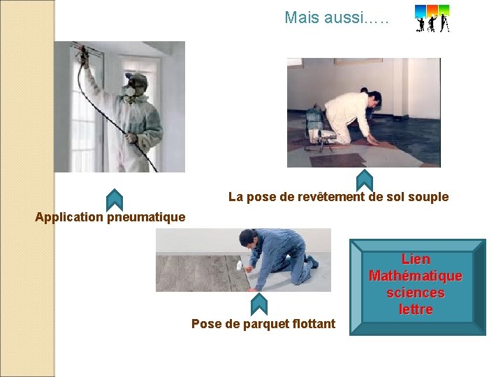 Mais aussi…. . La pose de revêtement de sol souple Application pneumatique Pose de