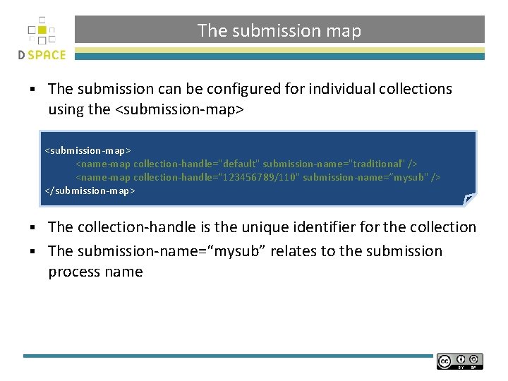 The submission map § The submission can be configured for individual collections using the
