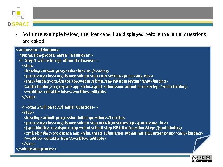 § So in the example below, the licence will be displayed before the initial