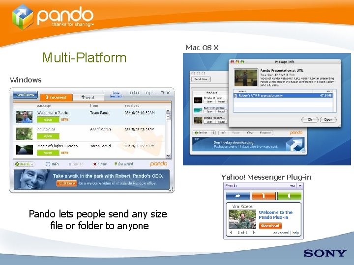 Multi-Platform Mac OS X Windows Yahoo! Messenger Plug-in Pando lets people send any size