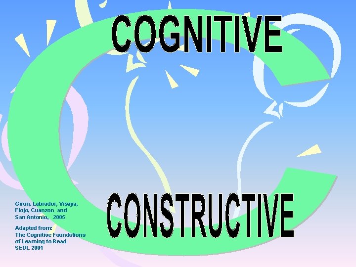 Giron, Labrador, Visaya, Flojo, Cuanzon and San Antonio, 2005 Adapted from: The Cognitive Foundations