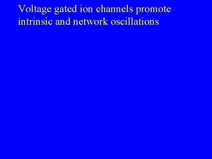 Voltage gated ion channels promote intrinsic and network oscillations 