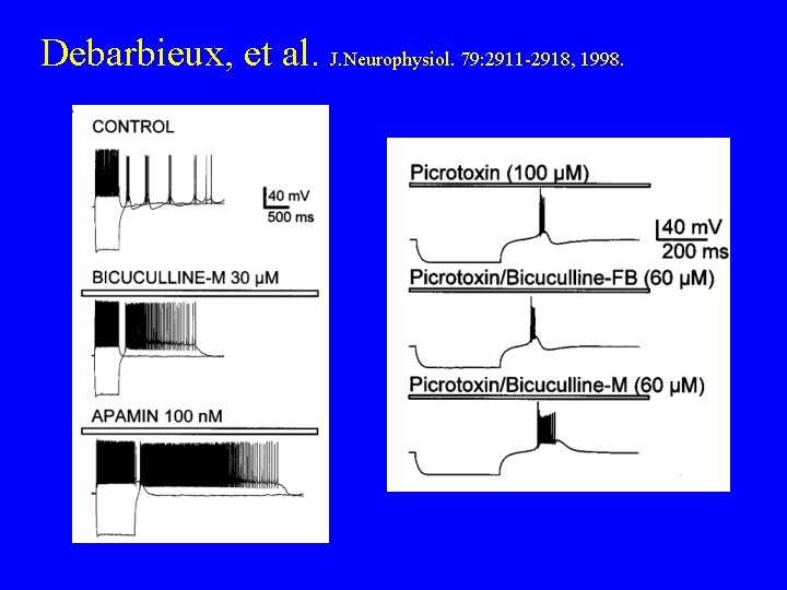 Debarbieux, et al. J. Neurophysiol. 79: 2911 -2918, 1998. 