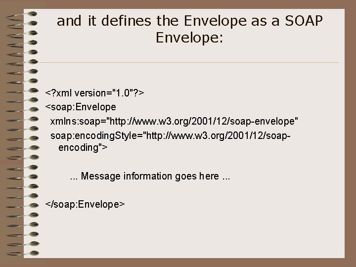 and it defines the Envelope as a SOAP Envelope: <? xml version="1. 0"? >