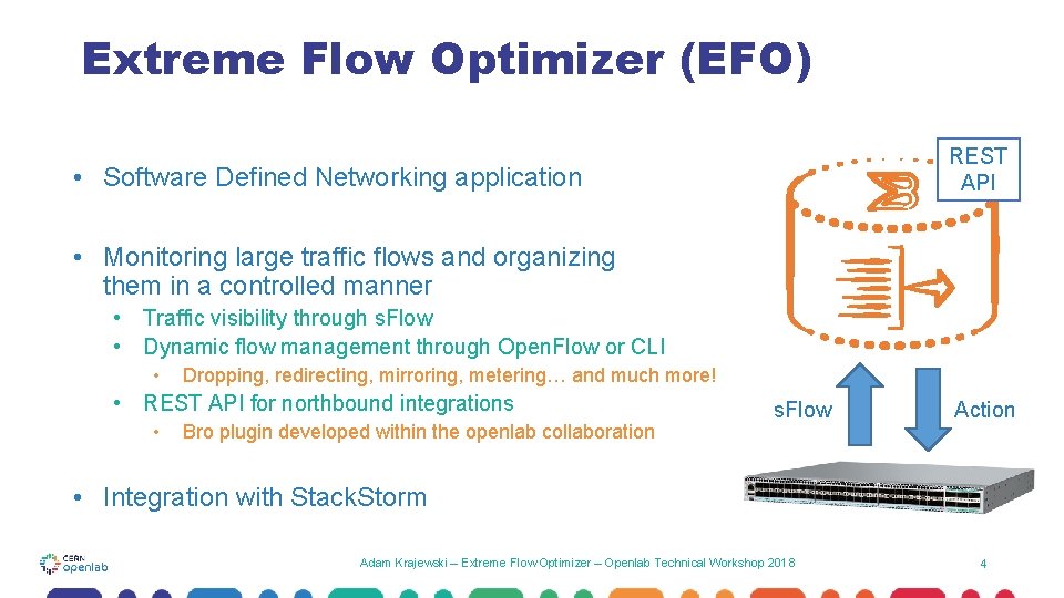 Extreme Flow Optimizer Openlab Technical Workshop 2018 Adam