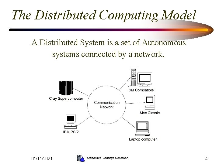 The Distributed Computing Model A Distributed System is a set of Autonomous systems connected