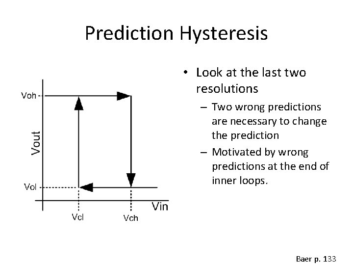 Prediction Hysteresis • Look at the last two resolutions – Two wrong predictions are