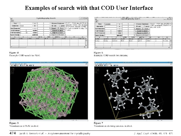 Examples of search with that COD User Interface 