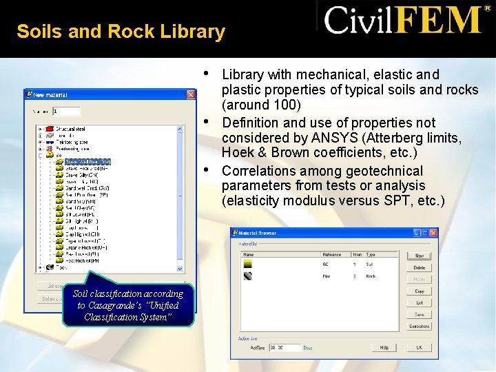 Soils and Rock Library • • • Soil classification according to Casagrande’s “Unified Classification