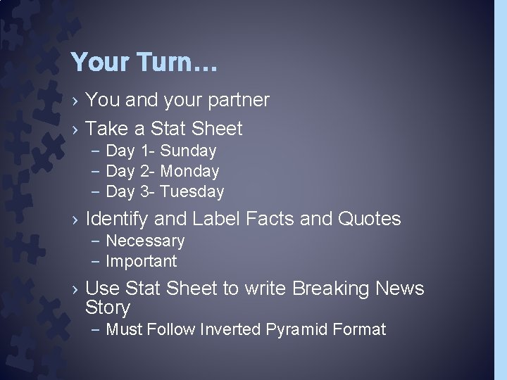 Your Turn… › You and your partner › Take a Stat Sheet – Day
