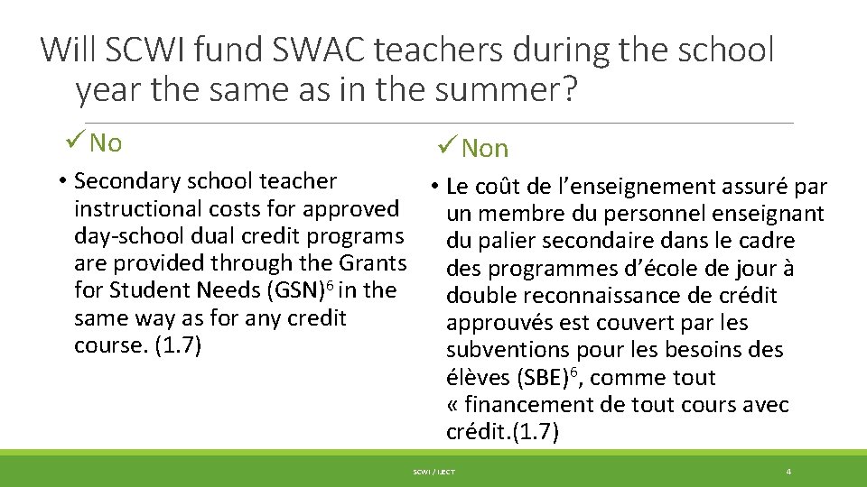 Will SCWI fund SWAC teachers during the school year the same as in the Will SCWI fund SWAC teachers during the school year the same as in the