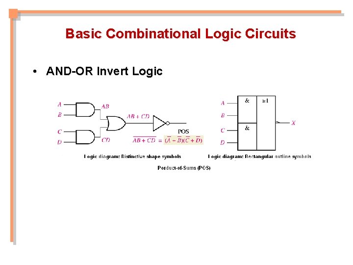 Basic Combinational Logic Circuits • AND-OR Invert Logic Basic Combinational Logic Circuits • AND-OR Invert Logic