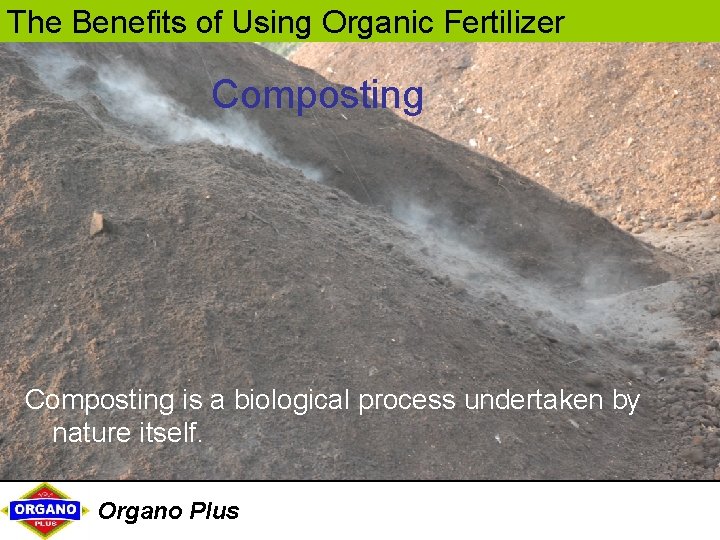 The Benefits of Using Organic Fertilizer Composting is a biological process undertaken by nature
