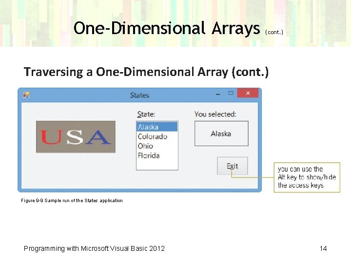 One-Dimensional Arrays (cont. ) Traversing a One-Dimensional Array (cont. ) Figure 9 -9 Sample