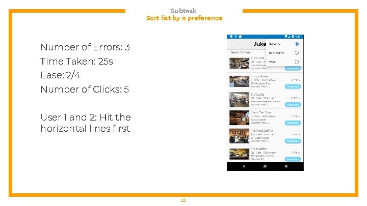 Subtask Sort list by a preference Number of Errors: 3 Time Taken: 25 s