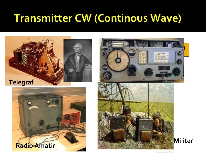 Transmitter CW (Continous Wave) Band Freq Telegraf Radio Amatir Militer 