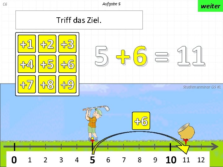 Aufgabe 5 weiter Triff das Ziel. +1 +4 +7 +2 +5 +8 +3 +6