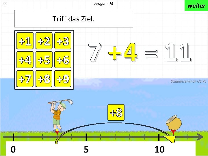 Aufgabe 15 weiter Triff das Ziel. +1 +4 +7 +2 +5 +8 +3 +6