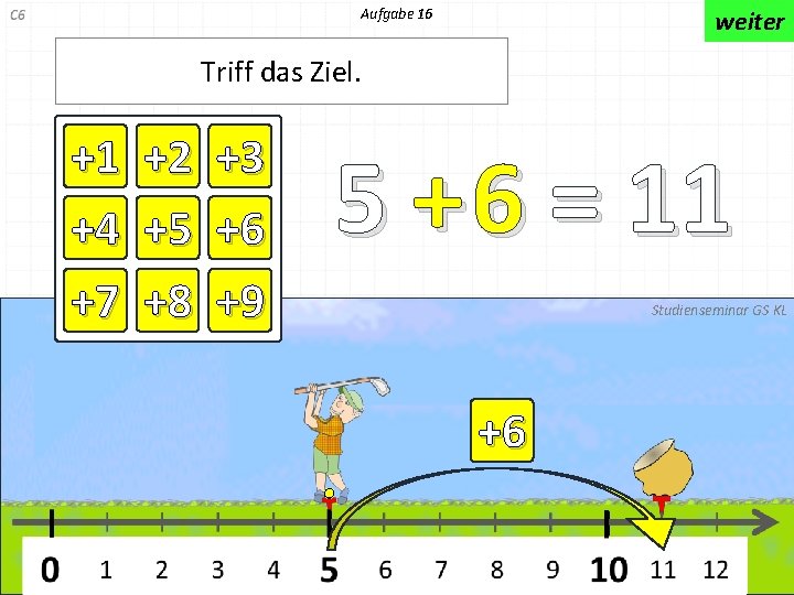 Aufgabe 16 weiter Triff das Ziel. +1 +4 +7 +2 +5 +8 +3 +6