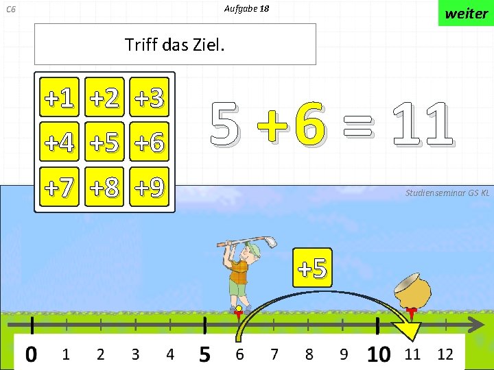 Aufgabe 18 weiter Triff das Ziel. +1 +4 +7 +2 +5 +8 +3 +6