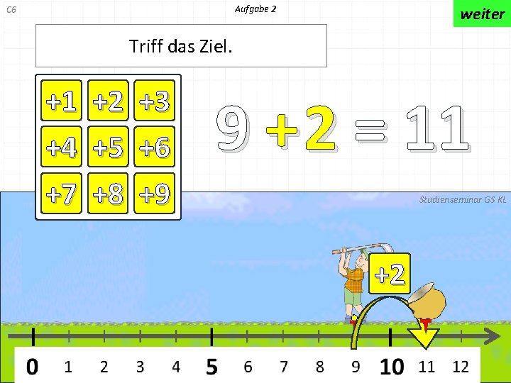 Aufgabe 2 weiter Triff das Ziel. +1 +4 +7 +2 +5 +8 +3 +6