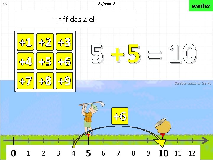 Aufgabe 2 weiter Triff das Ziel. +1 +4 +7 +2 +5 +8 +3 +6