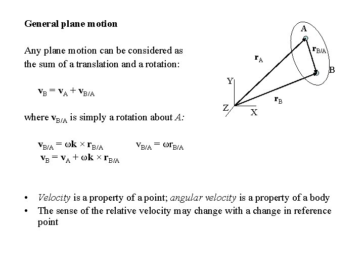 General plane motion A Any plane motion can be considered as the sum of