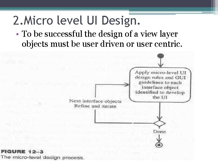 2. Micro level UI Design. • To be successful the design of a view