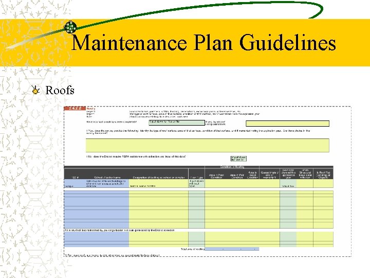 Maintenance Plan Guidelines Roofs 