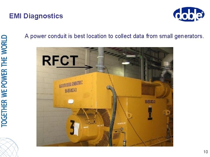 EMI Diagnostics A power conduit is best location to collect data from small generators.