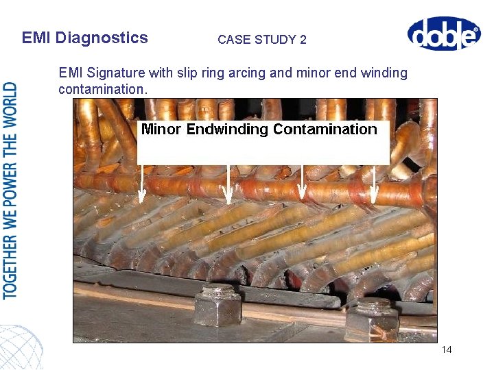 EMI Diagnostics CASE STUDY 2 EMI Signature with slip ring arcing and minor end