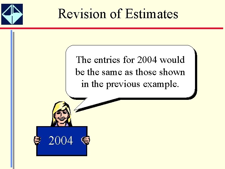 Revision of Estimates The entries for 2004 would be the same as those shown