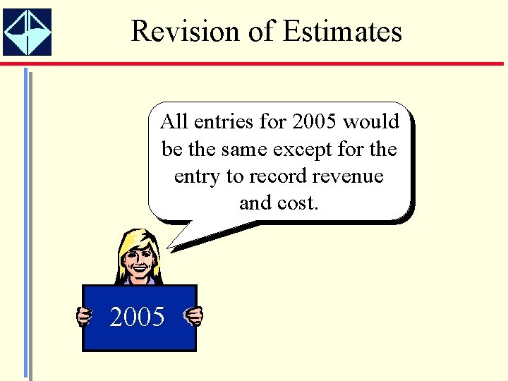Revision of Estimates All entries for 2005 would be the same except for the