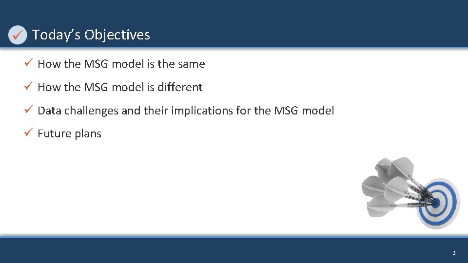 Today’s Objectives ü How the MSG model is the same ü How the MSG