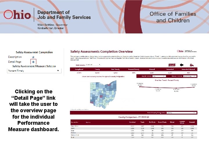Clicking on the “Detail Page” link will take the user to the overview page